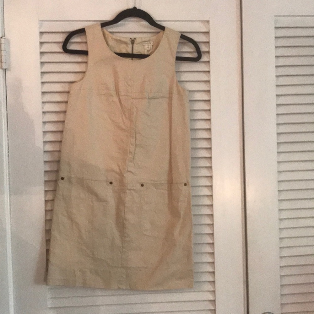 Jcrew light khaki shift dress